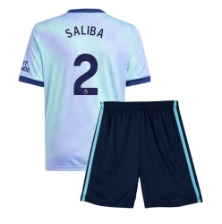 Fotbollsset Barn Arsenal William Saliba #2 Tredje Tröja 2024-25 Mini-Kit Kortärmad (+ korta byxor)