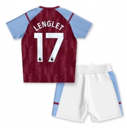 Fotbollsset Barn Aston Villa Clement Lenglet #17 Hemmatröja 2023-24 Mini-Kit Kortärmad (+ korta byxor)