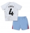 Fotbollsset Barn Aston Villa Ezri Konsa #4 Bortatröja 2023-24 Mini-Kit Kortärmad (+ korta byxor)