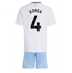 Fotbollsset Barn Aston Villa Ezri Konsa #4 Bortatröja 2024-25 Mini-Kit Kortärmad (+ korta byxor)