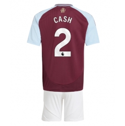 Fotbollsset Barn Aston Villa Matty Cash #2 Hemmatröja 2024-25 Mini-Kit Kortärmad (+ korta byxor)