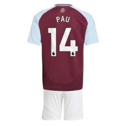 Fotbollsset Barn Aston Villa Pau Torres #14 Hemmatröja 2024-25 Mini-Kit Kortärmad (+ korta byxor)