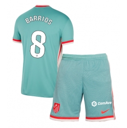 Fotbollsset Barn Atletico Madrid Pablo Barrios #8 Bortatröja 2024-25 Mini-Kit Kortärmad (+ korta byxor)