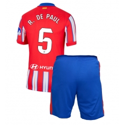 Fotbollsset Barn Atletico Madrid Rodrigo De Paul #5 Hemmatröja 2024-25 Mini-Kit Kortärmad (+ korta byxor)