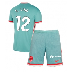 Fotbollsset Barn Atletico Madrid Samuel Lino #12 Bortatröja 2024-25 Mini-Kit Kortärmad (+ korta byxor)