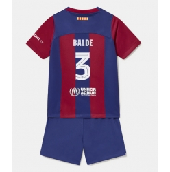 Fotbollsset Barn Barcelona Alejandro Balde #3 Hemmatröja 2023-24 Mini-Kit Kortärmad (+ korta byxor)