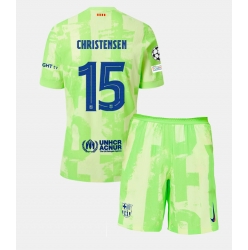 Fotbollsset Barn Barcelona Andreas Christensen #15 Tredje Tröja 2024-25 Mini-Kit Kortärmad (+ korta byxor)