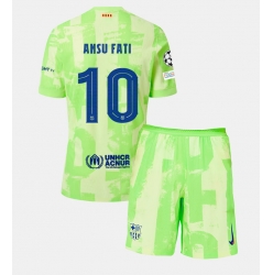 Fotbollsset Barn Barcelona Ansu Fati #10 Tredje Tröja 2024-25 Mini-Kit Kortärmad (+ korta byxor)