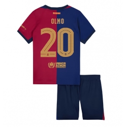 Fotbollsset Barn Barcelona Dani Olmo #20 Hemmatröja 2024-25 Mini-Kit Kortärmad (+ korta byxor)