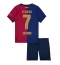 Fotbollsset Barn Barcelona Ferran Torres #7 Hemmatröja 2024-25 Mini-Kit Kortärmad (+ korta byxor)