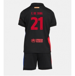 Fotbollsset Barn Barcelona Frenkie de Jong #21 Bortatröja 2024-25 Mini-Kit Kortärmad (+ korta byxor)