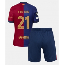 Fotbollsset Barn Barcelona Frenkie de Jong #21 Hemmatröja 2024-25 Mini-Kit Kortärmad (+ korta byxor)