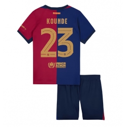 Fotbollsset Barn Barcelona Jules Kounde #23 Hemmatröja 2024-25 Mini-Kit Kortärmad (+ korta byxor)