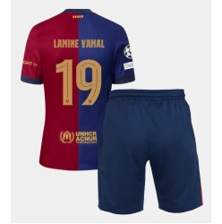 Fotbollsset Barn Barcelona Lamine Yamal #19 Hemmatröja 2024-25 Mini-Kit Kortärmad (+ korta byxor)