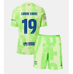 Fotbollsset Barn Barcelona Lamine Yamal #19 Tredje Tröja 2024-25 Mini-Kit Kortärmad (+ korta byxor)