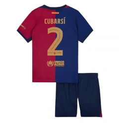 Fotbollsset Barn Barcelona Pau Cubarsi #2 Hemmatröja 2024-25 Mini-Kit Kortärmad (+ korta byxor)