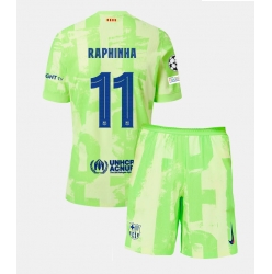 Fotbollsset Barn Barcelona Raphinha Belloli #11 Tredje Tröja 2024-25 Mini-Kit Kortärmad (+ korta byxor)