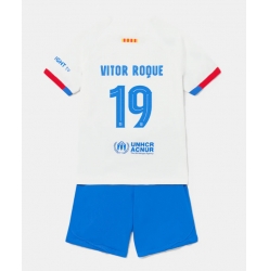 Fotbollsset Barn Barcelona Vitor Roque #19 Bortatröja 2023-24 Mini-Kit Kortärmad (+ korta byxor)