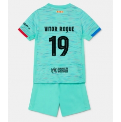 Fotbollsset Barn Barcelona Vitor Roque #19 Tredje Tröja 2023-24 Mini-Kit Kortärmad (+ korta byxor)