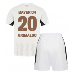 Fotbollsset Barn Bayer Leverkusen Alejandro Grimaldo #20 Bortatröja 2024-25 Mini-Kit Kortärmad (+ korta byxor)