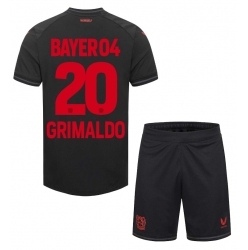 Fotbollsset Barn Bayer Leverkusen Alejandro Grimaldo #20 Hemmatröja 2023-24 Mini-Kit Kortärmad (+ korta byxor)