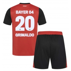 Fotbollsset Barn Bayer Leverkusen Alejandro Grimaldo #20 Hemmatröja 2024-25 Mini-Kit Kortärmad (+ korta byxor)