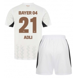 Fotbollsset Barn Bayer Leverkusen Amine Adli #21 Bortatröja 2024-25 Mini-Kit Kortärmad (+ korta byxor)