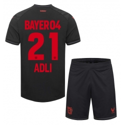 Fotbollsset Barn Bayer Leverkusen Amine Adli #21 Hemmatröja 2023-24 Mini-Kit Kortärmad (+ korta byxor)