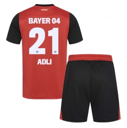 Fotbollsset Barn Bayer Leverkusen Amine Adli #21 Hemmatröja 2024-25 Mini-Kit Kortärmad (+ korta byxor)