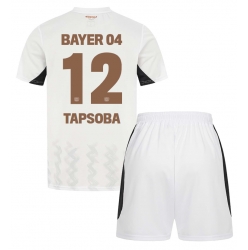 Fotbollsset Barn Bayer Leverkusen Edmond Tapsoba #12 Bortatröja 2024-25 Mini-Kit Kortärmad (+ korta byxor)