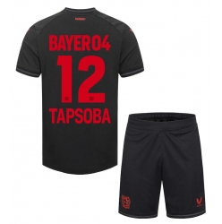 Fotbollsset Barn Bayer Leverkusen Edmond Tapsoba #12 Hemmatröja 2023-24 Mini-Kit Kortärmad (+ korta byxor)