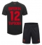 Fotbollsset Barn Bayer Leverkusen Edmond Tapsoba #12 Hemmatröja 2023-24 Mini-Kit Kortärmad (+ korta byxor)