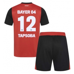 Fotbollsset Barn Bayer Leverkusen Edmond Tapsoba #12 Hemmatröja 2024-25 Mini-Kit Kortärmad (+ korta byxor)