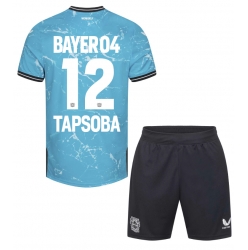 Fotbollsset Barn Bayer Leverkusen Edmond Tapsoba #12 Tredje Tröja 2023-24 Mini-Kit Kortärmad (+ korta byxor)