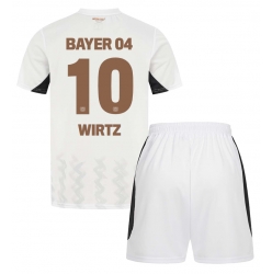 Fotbollsset Barn Bayer Leverkusen Florian Wirtz #10 Bortatröja 2024-25 Mini-Kit Kortärmad (+ korta byxor)