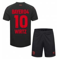 Fotbollsset Barn Bayer Leverkusen Florian Wirtz #10 Hemmatröja 2023-24 Mini-Kit Kortärmad (+ korta byxor)