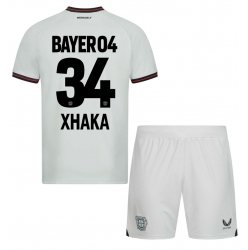 Fotbollsset Barn Bayer Leverkusen Granit Xhaka #34 Bortatröja 2023-24 Mini-Kit Kortärmad (+ korta byxor)