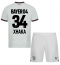 Fotbollsset Barn Bayer Leverkusen Granit Xhaka #34 Bortatröja 2023-24 Mini-Kit Kortärmad (+ korta byxor)