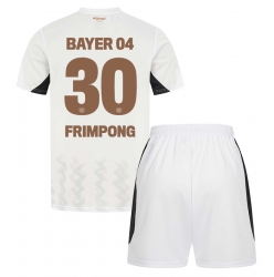 Fotbollsset Barn Bayer Leverkusen Jeremie Frimpong #30 Bortatröja 2024-25 Mini-Kit Kortärmad (+ korta byxor)