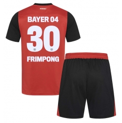 Fotbollsset Barn Bayer Leverkusen Jeremie Frimpong #30 Hemmatröja 2024-25 Mini-Kit Kortärmad (+ korta byxor)