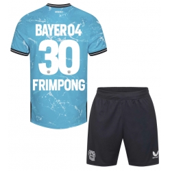 Fotbollsset Barn Bayer Leverkusen Jeremie Frimpong #30 Tredje Tröja 2023-24 Mini-Kit Kortärmad (+ korta byxor)