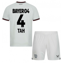 Fotbollsset Barn Bayer Leverkusen Jonathan Tah #4 Bortatröja 2023-24 Mini-Kit Kortärmad (+ korta byxor)