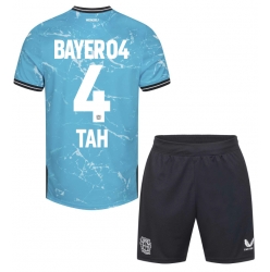 Fotbollsset Barn Bayer Leverkusen Jonathan Tah #4 Tredje Tröja 2023-24 Mini-Kit Kortärmad (+ korta byxor)