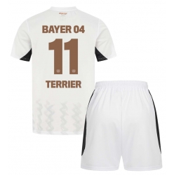 Fotbollsset Barn Bayer Leverkusen Martin Terrier #11 Bortatröja 2024-25 Mini-Kit Kortärmad (+ korta byxor)