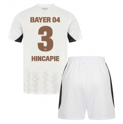 Fotbollsset Barn Bayer Leverkusen Piero Hincapie #3 Bortatröja 2024-25 Mini-Kit Kortärmad (+ korta byxor)