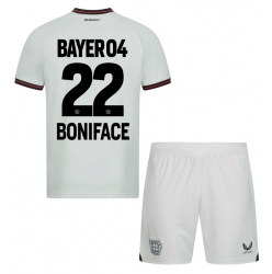 Fotbollsset Barn Bayer Leverkusen Victor Boniface #22 Bortatröja 2023-24 Mini-Kit Kortärmad (+ korta byxor)