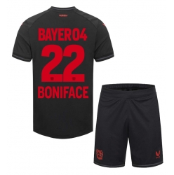 Fotbollsset Barn Bayer Leverkusen Victor Boniface #22 Hemmatröja 2023-24 Mini-Kit Kortärmad (+ korta byxor)