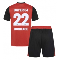 Fotbollsset Barn Bayer Leverkusen Victor Boniface #22 Hemmatröja 2024-25 Mini-Kit Kortärmad (+ korta byxor)