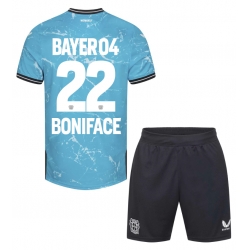 Fotbollsset Barn Bayer Leverkusen Victor Boniface #22 Tredje Tröja 2023-24 Mini-Kit Kortärmad (+ korta byxor)