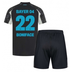 Fotbollsset Barn Bayer Leverkusen Victor Boniface #22 Tredje Tröja 2024-25 Mini-Kit Kortärmad (+ korta byxor)